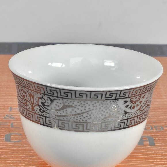 MCM, Hani Trading Company Japan, White Porcelain and Platinum. Sake-Cawa Cups - Picture 6 of 12